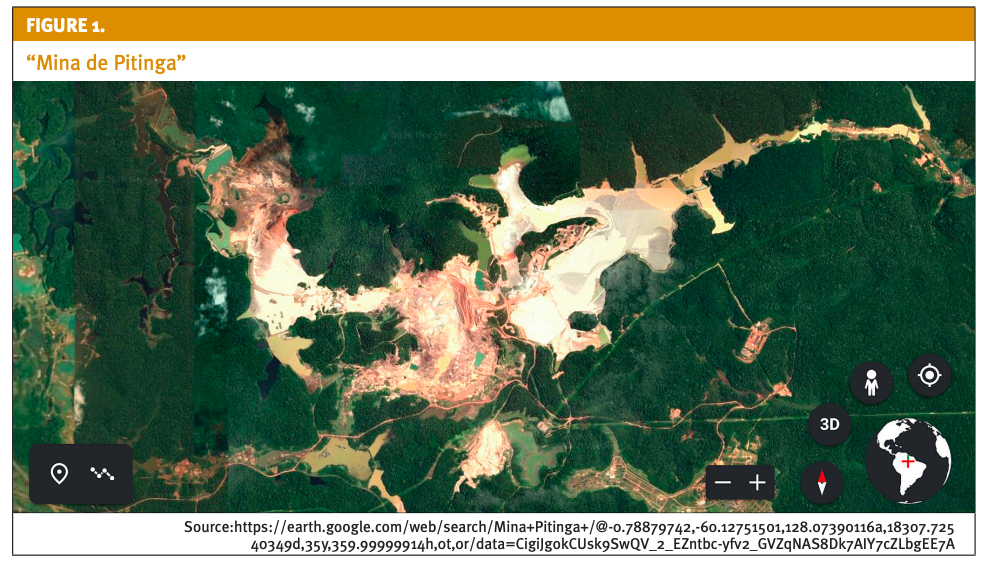 Satellite view of Mina Pitinga -- Zoomed in