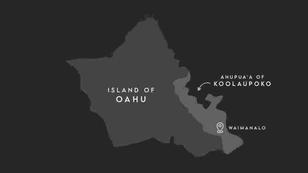 Map of Oahu featuring an Ahupua'a system and cultural village