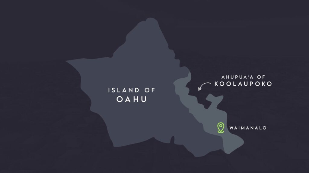 Map of Oahu featuring an Ahupua'a system and cultural village
